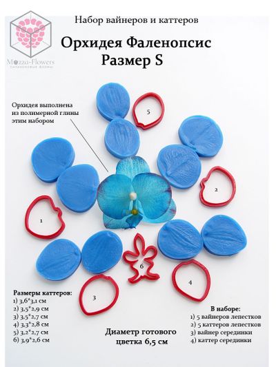 Набор вайнеров и каттеров &quot;Орхидея Фаленопсис, размер S&quot;