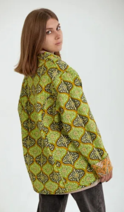 Женский стёганный жакет Фуфайка зеленый