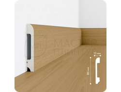 Плинтус напольный из дюрополимера солид UHD 05/80 дуб медовый