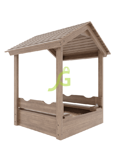 Детская деревянная песочница IgraGrad с крышкой и крышей