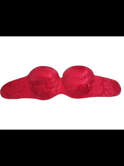 Бюстгальтер невидимка ярко бордового цвета для уверенных в себе женщин. Липкий силикон очень надежен