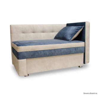 Кушетка Лилия, Синяя/Слоновая кость Правая