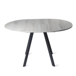 Лаунж стол круглый D900 (1300) раздвижной дуб канадский/черный муар