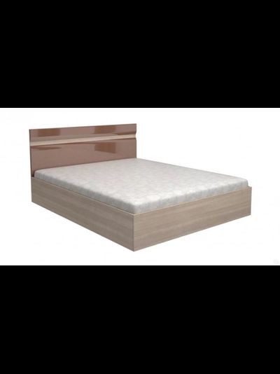 Ненси кровать двуспальная 1,6х2м Ясень шимо светлый/Капучино глянец (без основания)