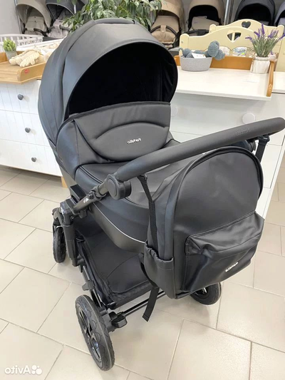 Детская коляска 3 в 1 Farfello Molly Trio Черный (Экокожа)