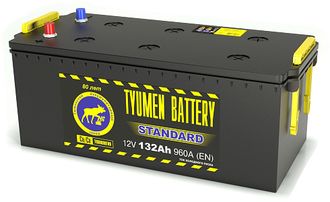 Аккумулятор Тюмень Стандарт 132 Ач (TYUMEN BATTERY Standard) 6СТ-132LR О/П (Ca/Ca) ток 960А конус обратная полярность + -