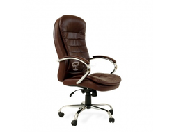 Кресло Barneo K-9950 коричневая глянцевая кожа, газлифт 3кл купить в Симферополе