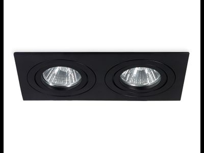 Встраиваемый светильник Ambrella 2xMR16 2xGU5.3 max11W повор. черн. 175x95x28(156x81) TECHNO SPOT TN102627/2 BK