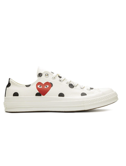 Converse Comme Des Garcons Play с сердечком белые низкие в горошек 157249C