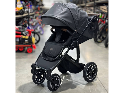 Детская коляска 3 в 1 Luxmom 808 Темно-серый Экокожа