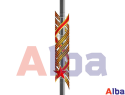 Консоль из поликарбоната 3Д Звезда с красной лентой