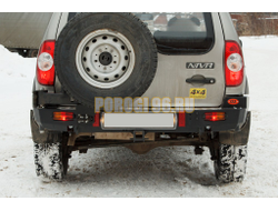 Задний силовой бампер серии Трофи на Chevrolet NIVA 2002-2020 (03.117.02)