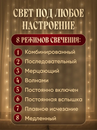 Гирлянда Штора 3х3 м