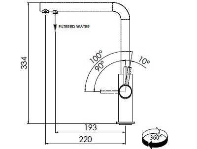 Смеситель Franke Neptune Clear water, 115.0370.694, оникс