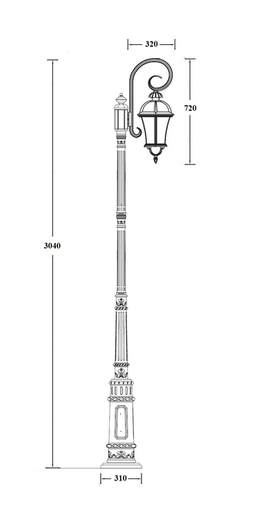 Светильники садово-парковые ROME L (236см)