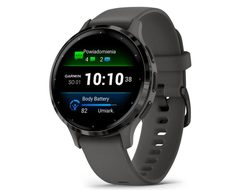 Garmin Venu 3S Slate Stainless Steel Bezel with Pebble Gray Case and Silicone Band (010-02785-00 / 010-02785-50)