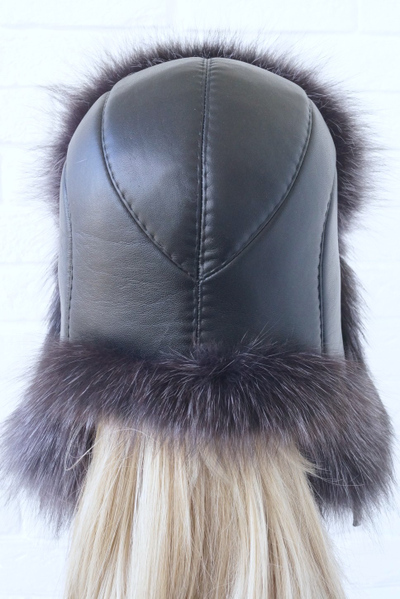 Ушанка "Полярная звезда" цвет черный + черно-белый