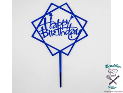 Топпер «Happy Birthday», квадрат, цвет синий