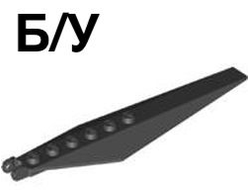 ! Б/У - Hinge Plate 3 x 12 with Angled Side Extensions and Tapered Ends, Black (57906 / 4503684 / 4636410) - Б/У