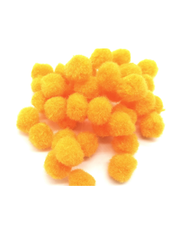 Помпоны декоративные, 15 мм желтые (упаковка 45 штук)