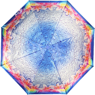 Зонт женский автоматический Цветы DINIYA (сатин), 6 видов