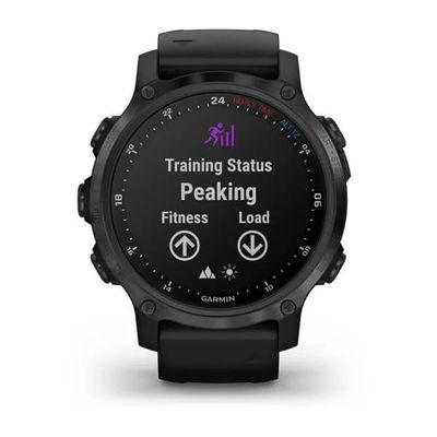 Умные часы Garmin Descent MK2S угольно-серый корпус с DLC-покрытием, черный силиконовый ремешок 010-02403-04