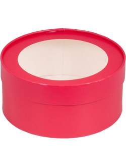 Коробка круглая для зефира, печенья с/о (красная), Д160*70мм