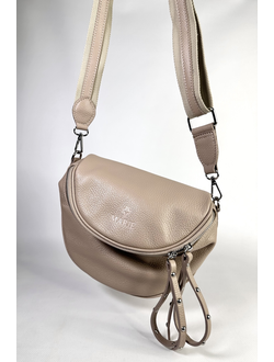 Женская кросс боди сумка из натуральной кожи Vera Pelle от M&Marie цвет пудры 025866