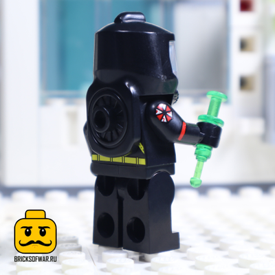 Конструктор фигурки Зомби солдат в защитном костюме, совместим с Лего (черный)