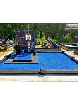 Элитный памятник НГ-151 из синего гранита комплекс