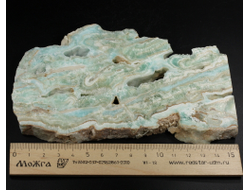 Арагонит голубой, полировка с двух сторон, Африка (155*93*11 мм, 334 г) №37764