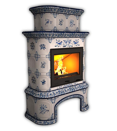 Изразцовый камин КимрПечь Прованс с дровником