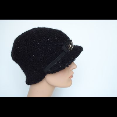 Черная кепка жокейка женская Vizio Италия 9011 VK