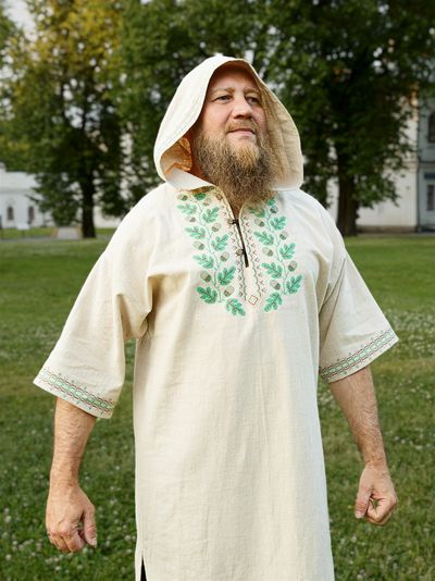 Рубаха банщика из крапивы "Дубы"