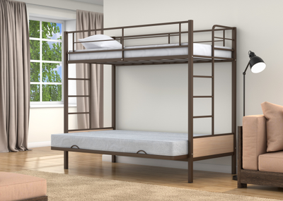 Двухъярусная кровать-диван Дакар 1 Коричневый (вставки Дуб молочный) фото 1