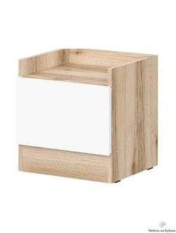 Брауни тумба прикроватная Дуб Делано/Белый