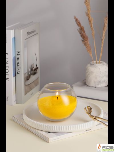 Насыпная свеча "Шар" 12*10 см, цвет "Жёлтый"
