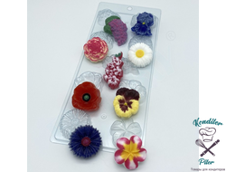 Молд пластиковый Цветочное ассорти №1 (с ромашкой)