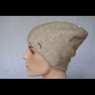Вязаная шапка с украшениями Vizio Италия 6950 CY бежевая фото