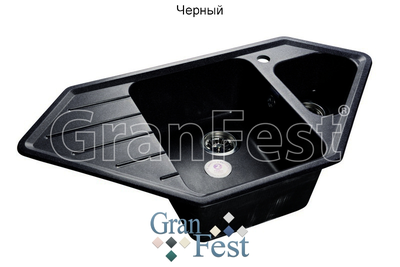 Керамическая мойка Granfest Гранфест CORNER GF-C950E 2 секционная мойка с отверстием под смеситель