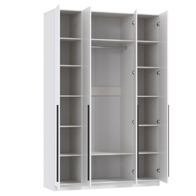 Брандо 67.13 (h2380) (4-х дв.) шкаф для одежды (ЛДСП белый / ЛДСП белый)