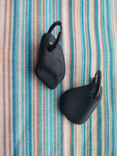 Серьги "Щельга"  (из шунгитовой гальки)