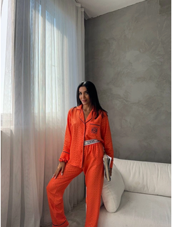 Пижама женская цвет оранжевый