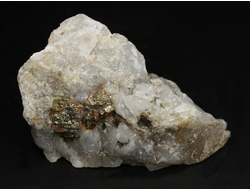 Пирит, Халькопирит на кварце, необработанный "дикий" образец, Россия, КЧР, Урупский район (81*55*48 мм, 191 г) №37953