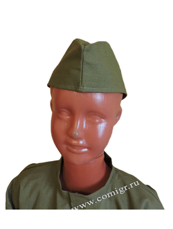Военная пилотка для детей (цвет хаки, материал хб)