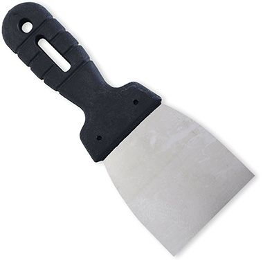 Шпатель 80 мм с черной ручкой  нерж.сталь