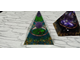 Пирамида из эпоксидки, с хризолитом,аметистом , обсидианом в асс,см.фото