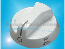 Ручка переключателя мощности электродуховки 5- позиционные "Лысьва" мод. ЭГ, белая (срез штока снизу)