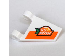 Flag 2 x 2 Trapezoid with 'ViTA RUSH' Logo and Orange Stripe Pattern on Both Sides, White (44676pb055 / 6329602)