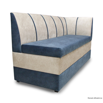 Кухонный диван Форум-8 150см, правый Синий/слоновая кость
